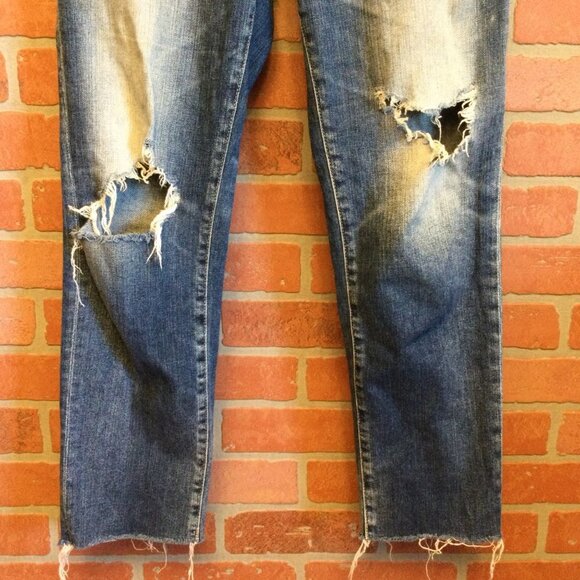 AG Adriano Goldschmied jeans 27 Phoebe high waist distressed destroyed raw hem - Picture 3 of 12